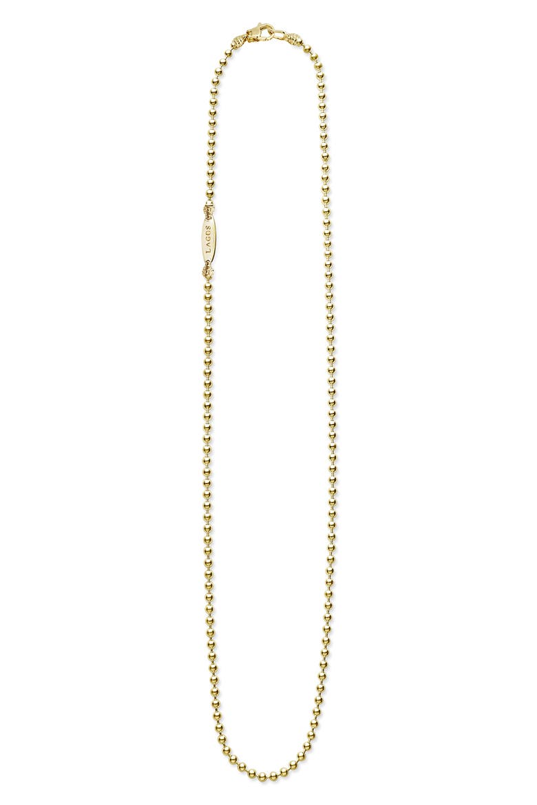 Men's Signature Caviar Ball Chain Necklace, Alternate, color, GOLD