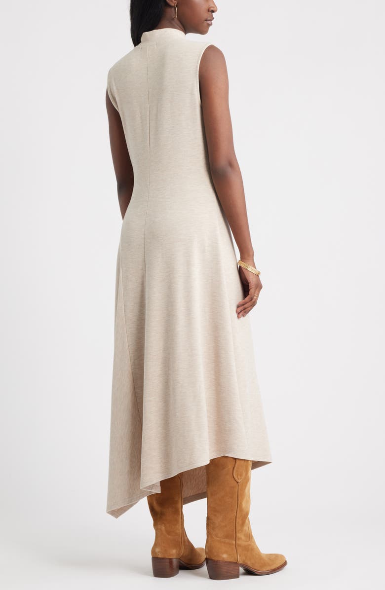 Mock Neck Asymmetrical Maxi Dress