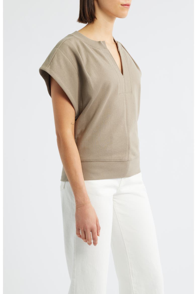 Extended Shoulder Notch Neck Top, Alternate, color, POND GREEN