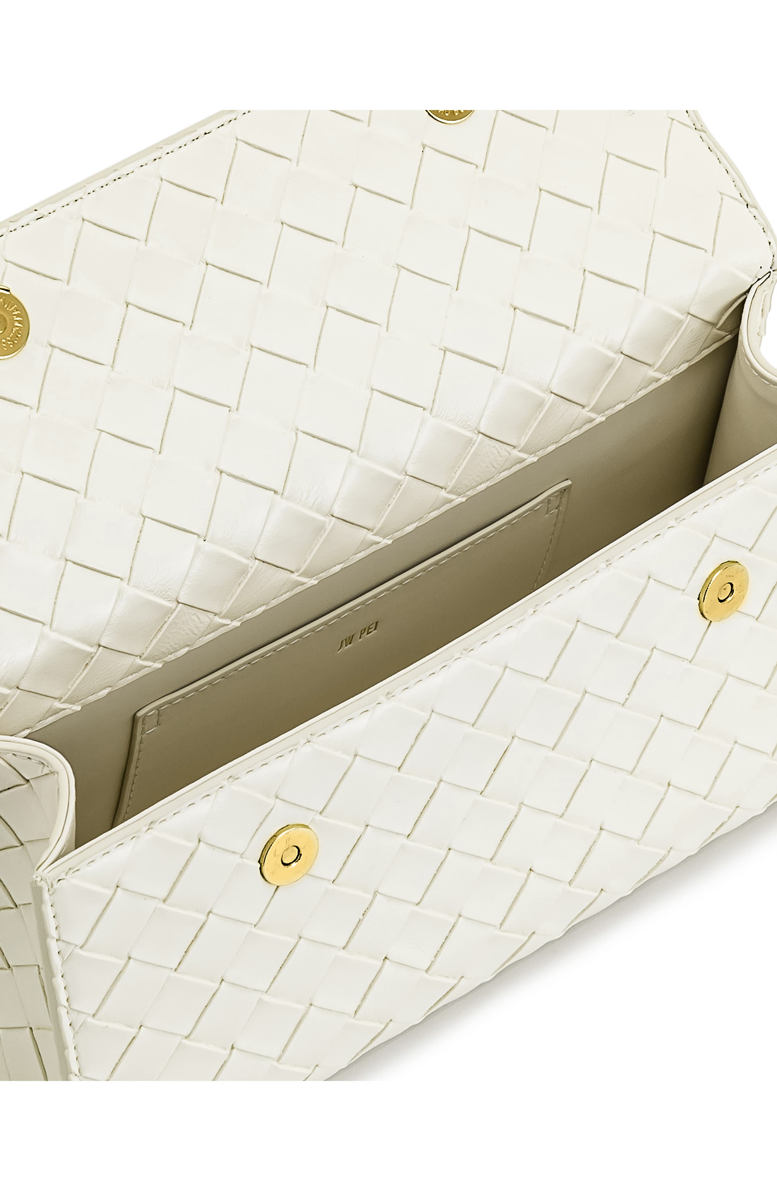 JW PEI Keyla Woven Faux Leather Top Handle Bag, Alternate, color, White