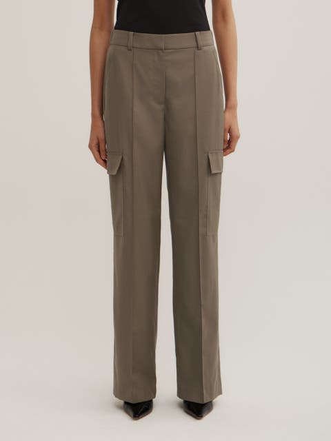 Pocket Detail Mid Rise Trousers