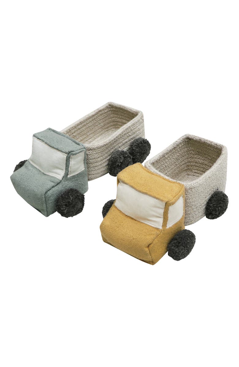 Lorena Canals Kids' Set of 2 Mini Truck Baskets, Main, color, Natural Dark Grey Vintage