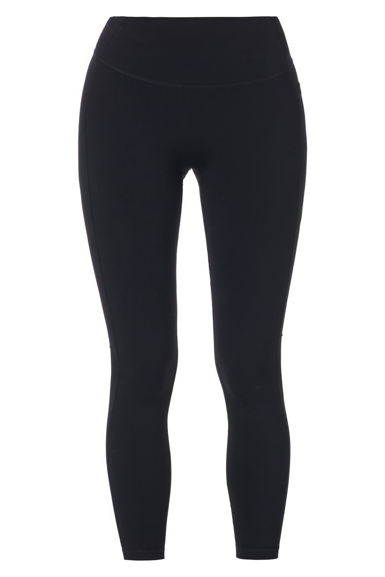 Ribbed Pocket Leggings, Alternate, color, BLACK