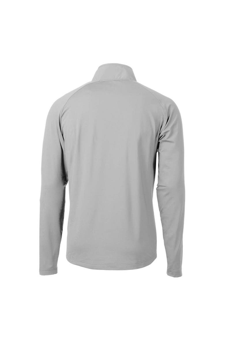 Cutter & Buck Men's Cutter & Buck Gray Philadelphia Eagles Adapt Eco Knit Hybrid Recycled Quarter-Zip Throwback Pullover Top, Alternate, color, 