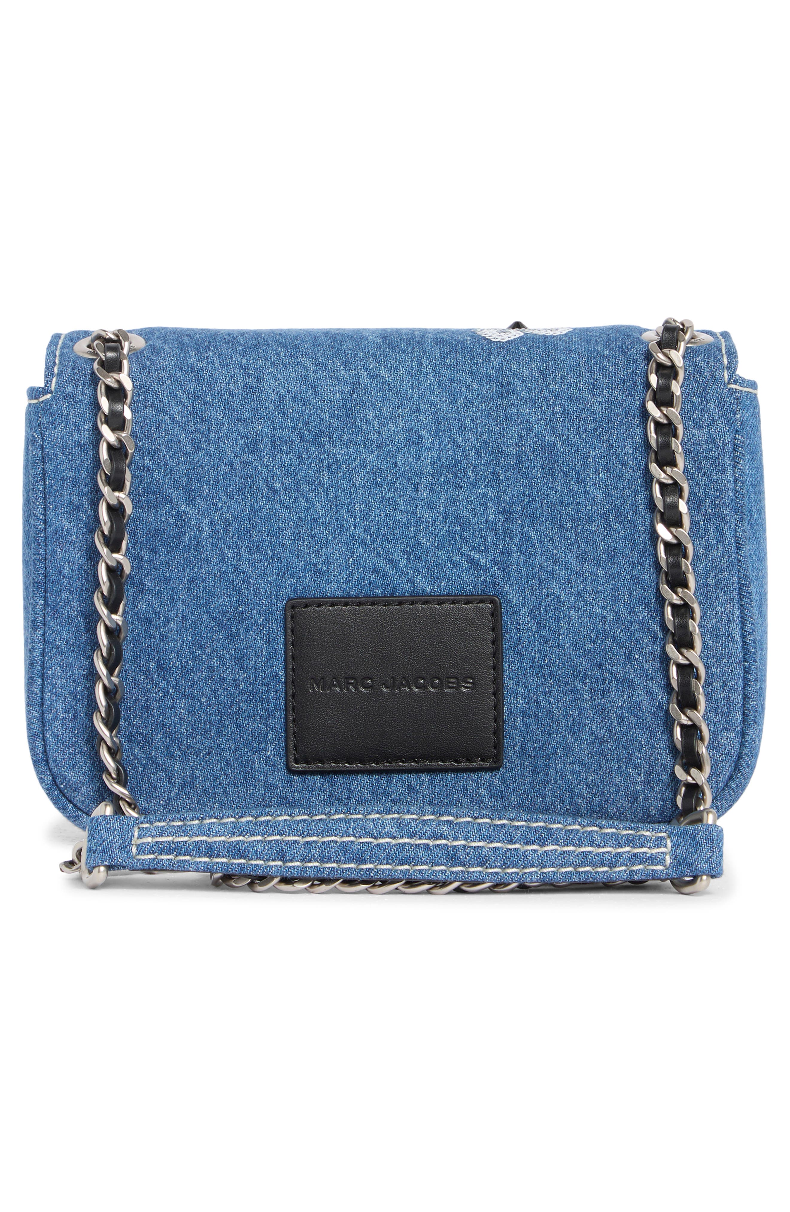Small Daisy Sequin Denim Shoulder Bag, Alternate, color, MEDIUM DENIM
