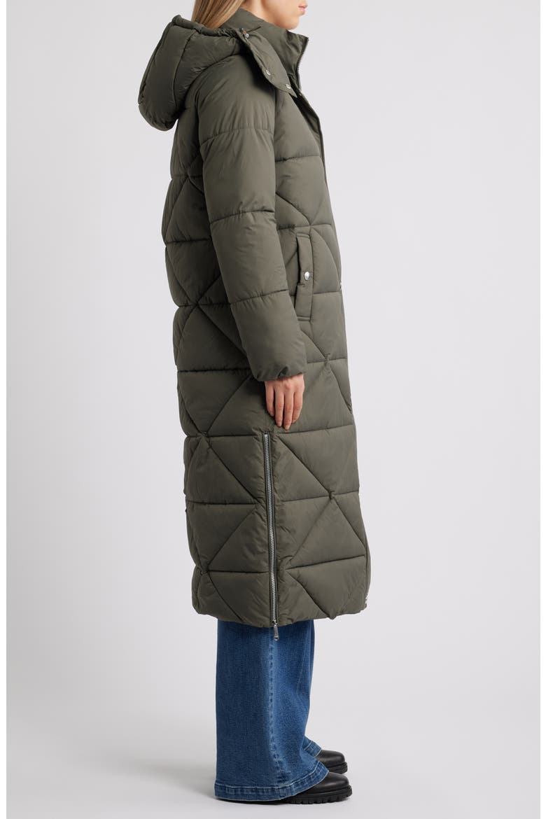 Quilted Puffer Coat with Removable Hood, Alternate, color, LODEN