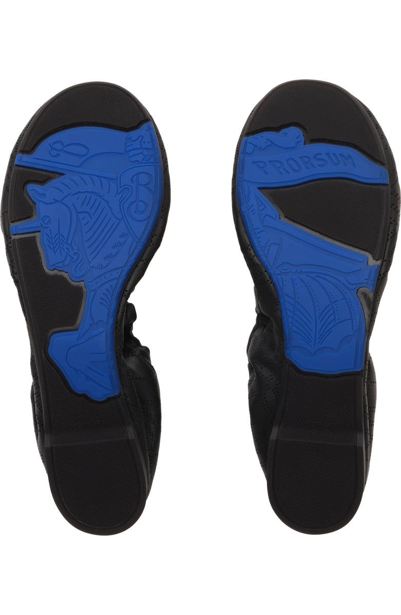 Burberry Check Leather Fawn Ballerinas, Alternate, color, Black