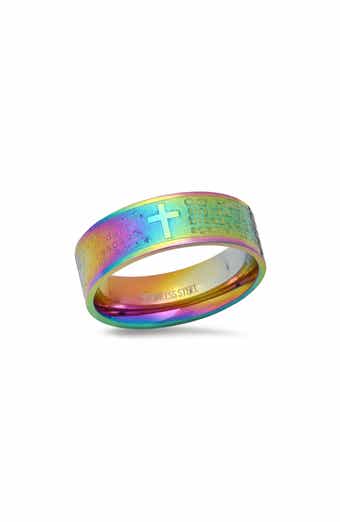 Men's Lord's Prayer Cross Band Ring