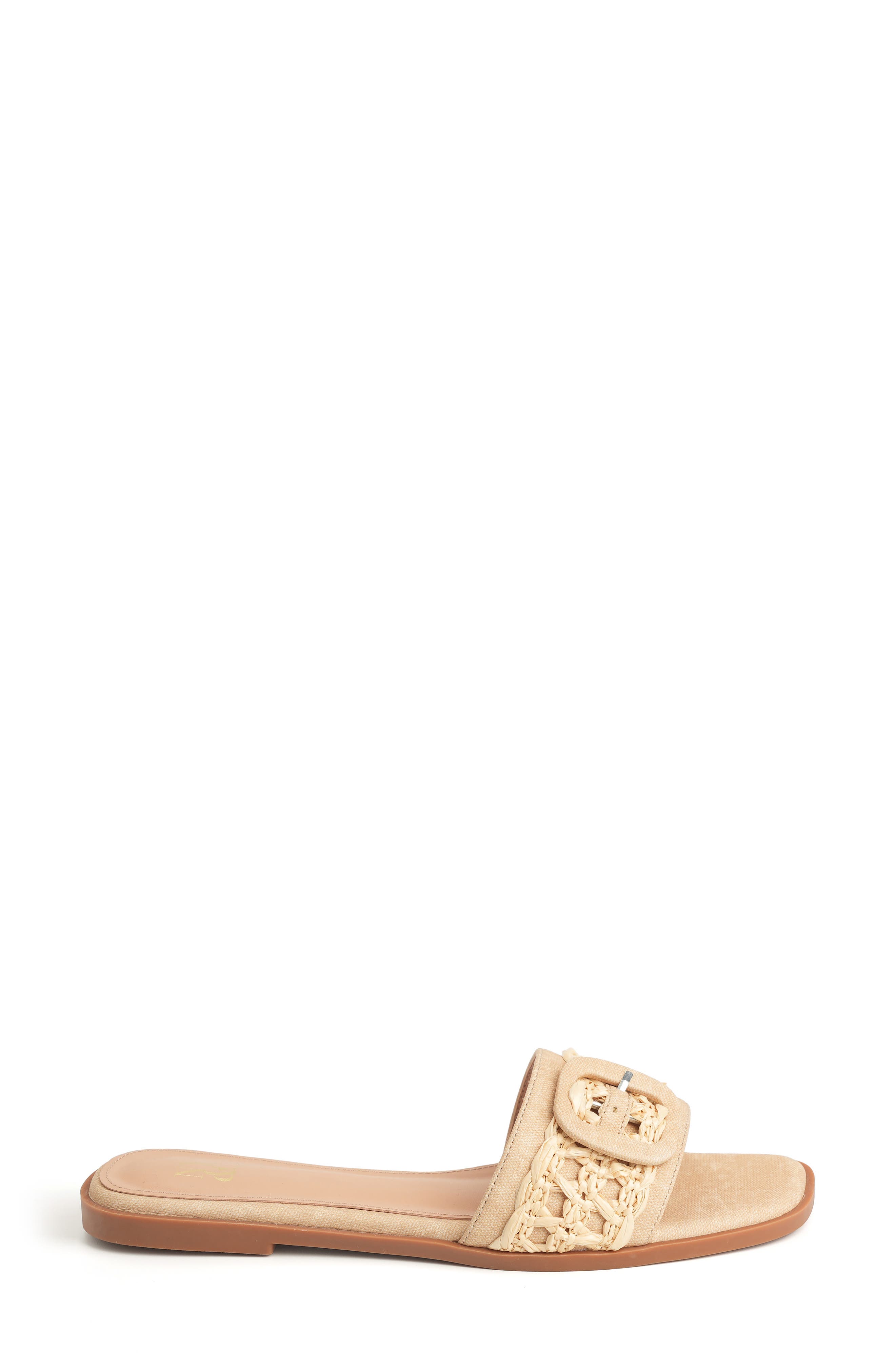 Amber Woven Buckle Slide Sandal, Alternate, color, NATURAL