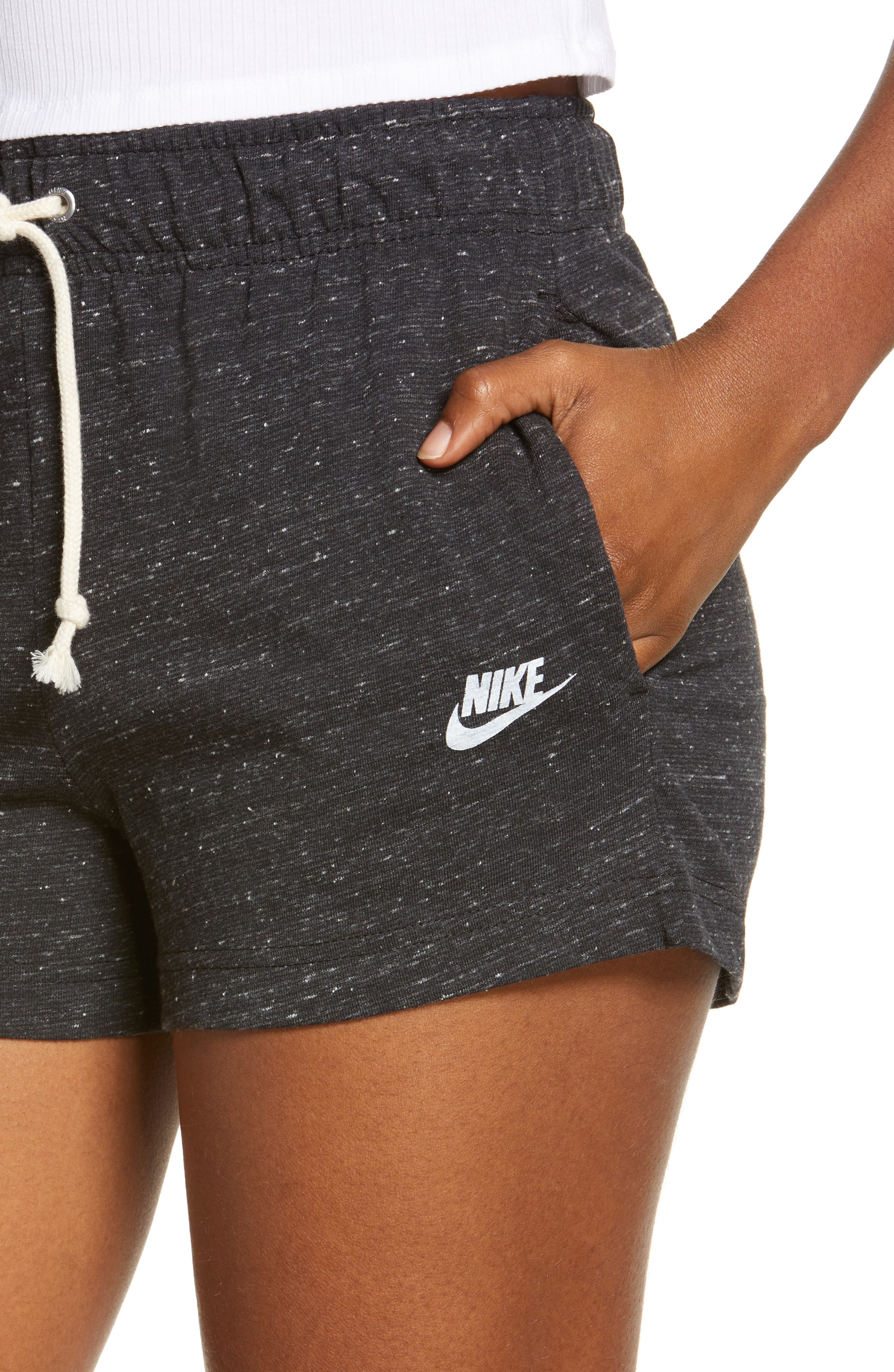 nike gym vintage shorts in grey
