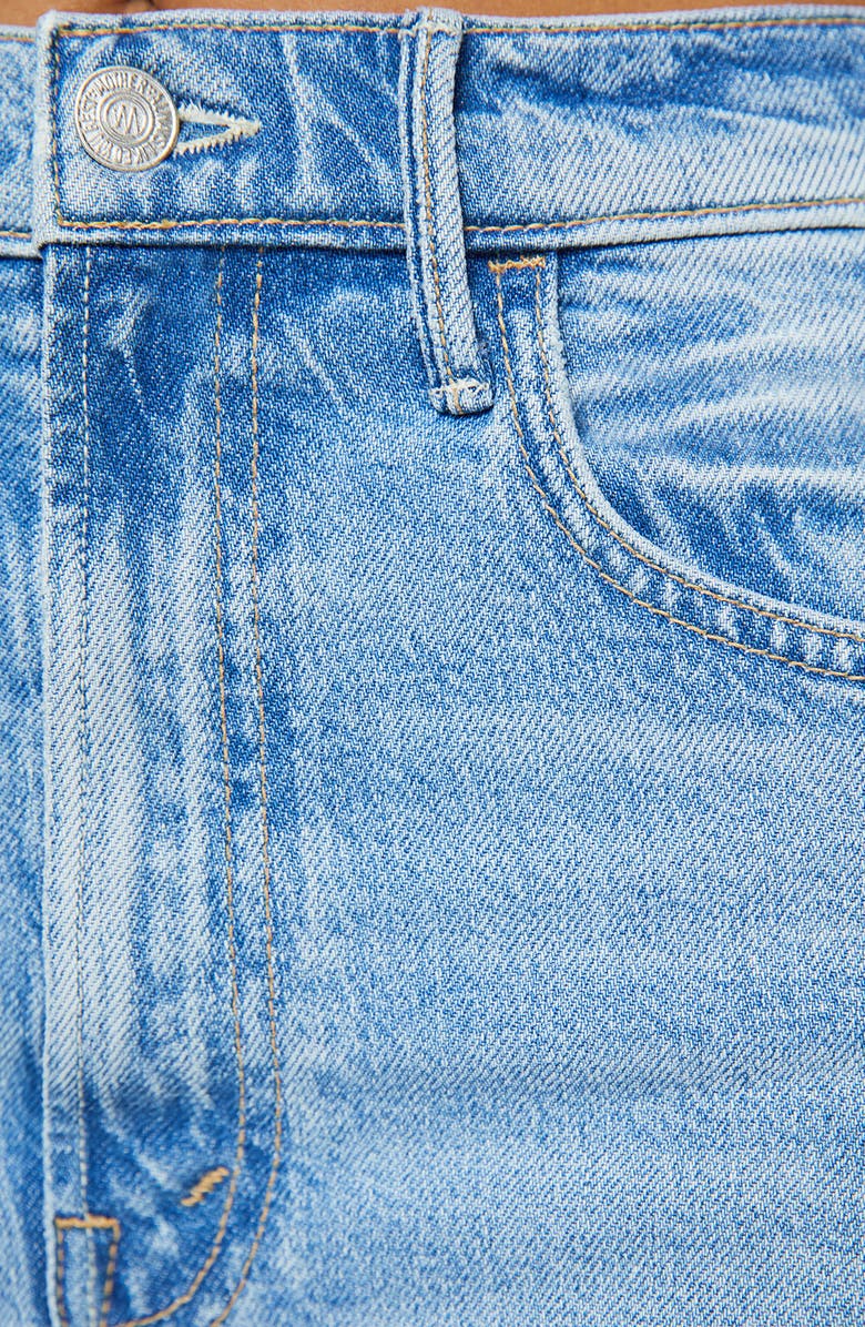 MOTHER The Half-Pipe Frayed Hem Denim Bermuda Shorts, Alternate, color, 