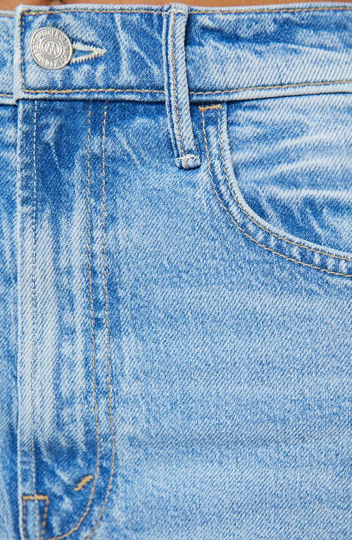 Shop Mother The Half-pipe Frayed Hem Denim Bermuda Shorts In Sow Surreal