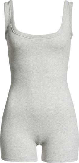 Rib Stretch Cotton Romper