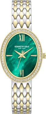 Kenneth Cole New York Oval Mother-of-Pearl & Crystal Bracelet Watch, 25mm x 38mm