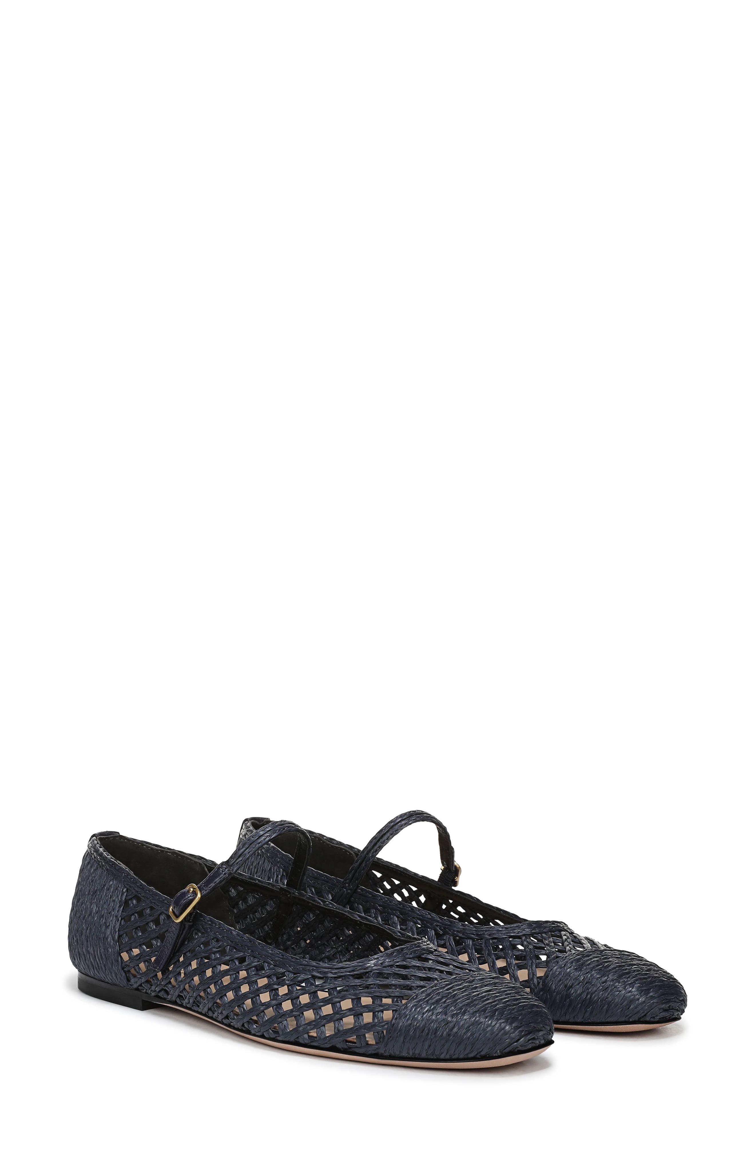 Ellie Raffia Mary Jane Flat, Alternate, color, NAVY