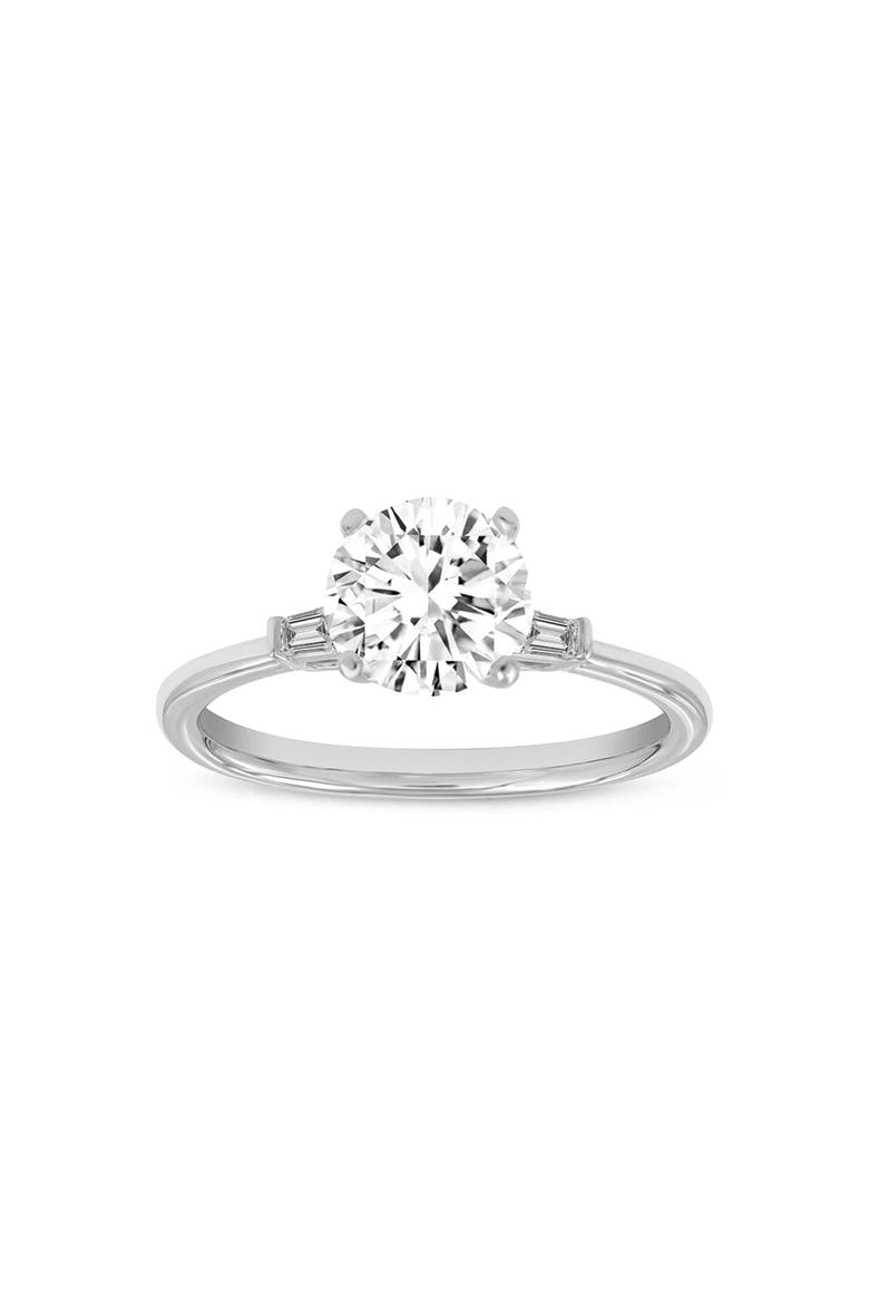 Alina 14K White Gold Round Cut Lab Grown Diamond 3 Stone Engagement Ring - 1.4 cts, Main, color, 14K White Gold