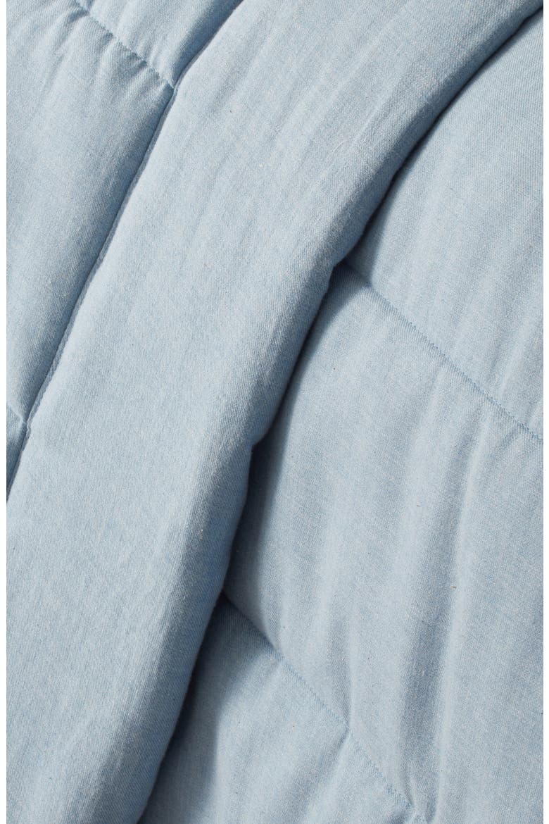 Organic Cotton Mélange Quilted Comforter & Shams Set, Alternate, color, BLUE SUBDUED