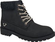 True Religion Faith Bling Lace Combat Boot