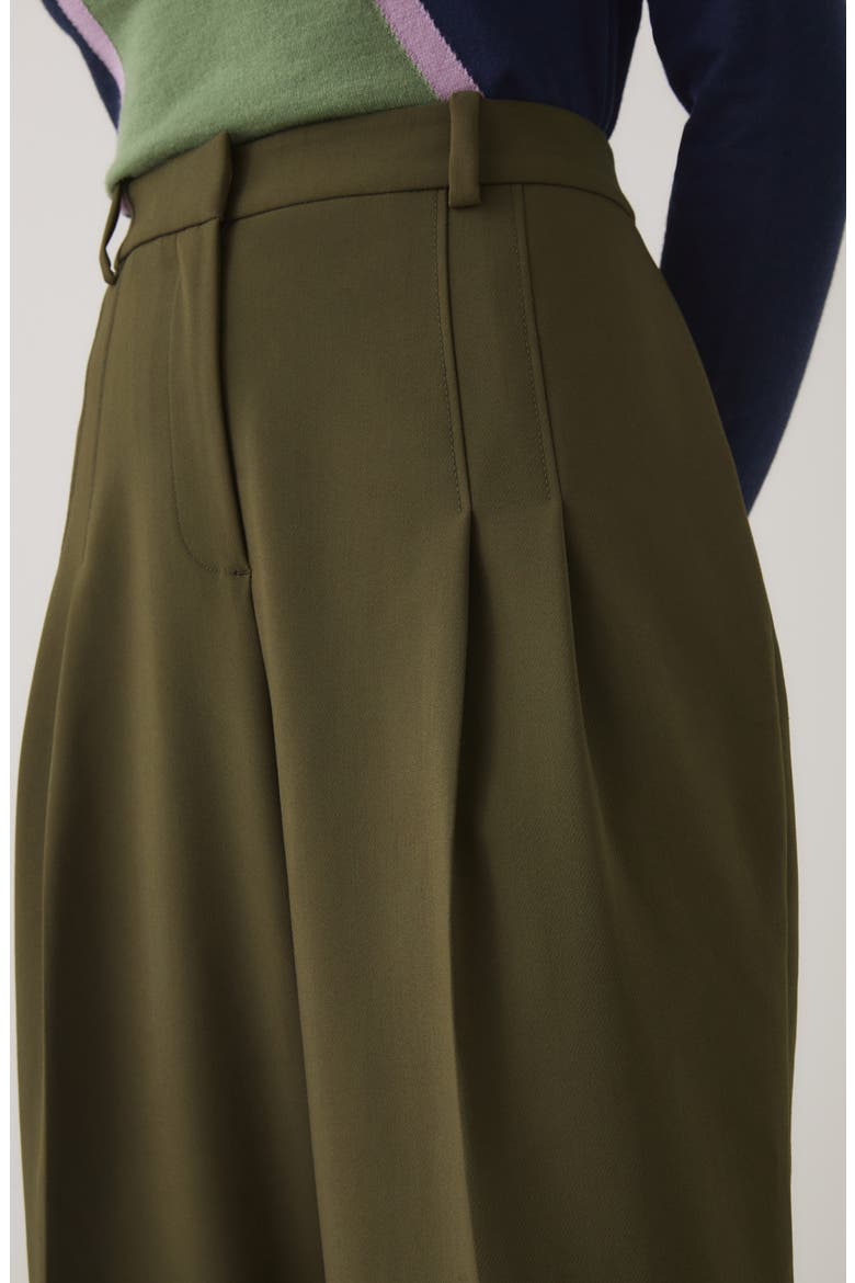 Petra Pleated Wide Leg Pants, Alternate, color, DARK KHAKI