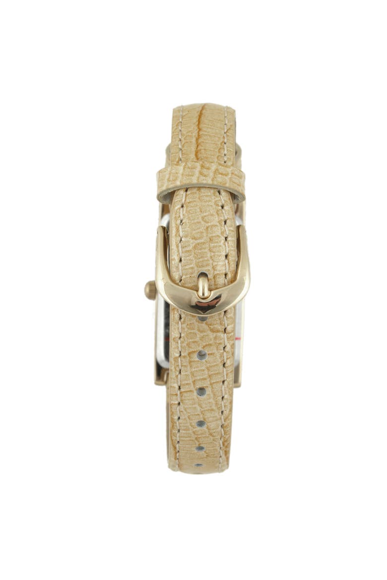 Everyday Rectangular Tan Glossy Leather Watch- 35x18MM, Alternate, color, Tan