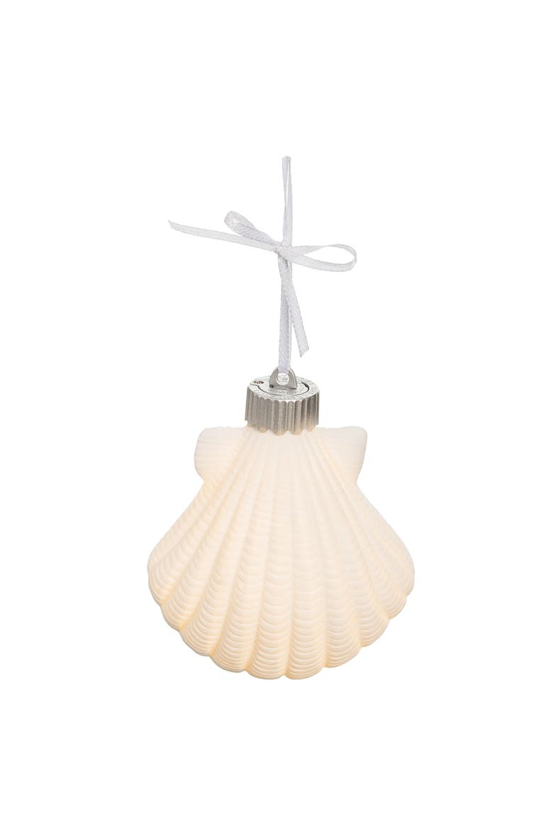 Fan Shells Light-Up LED Christmas Tree Ornament, Main, color, White