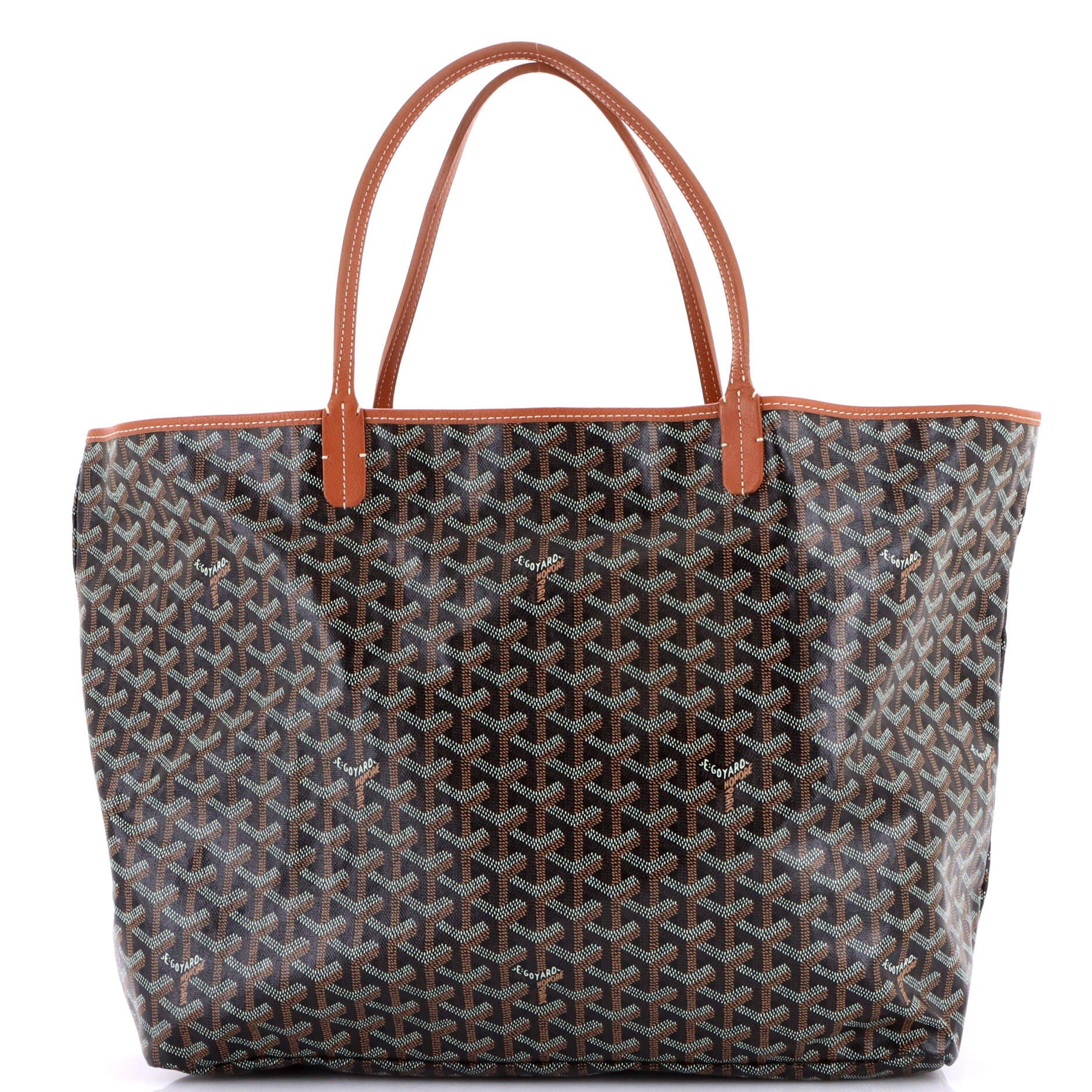 Pre-Owned Goyard Saint Louis Tote Coated Canvas GM, Main, color, Brown