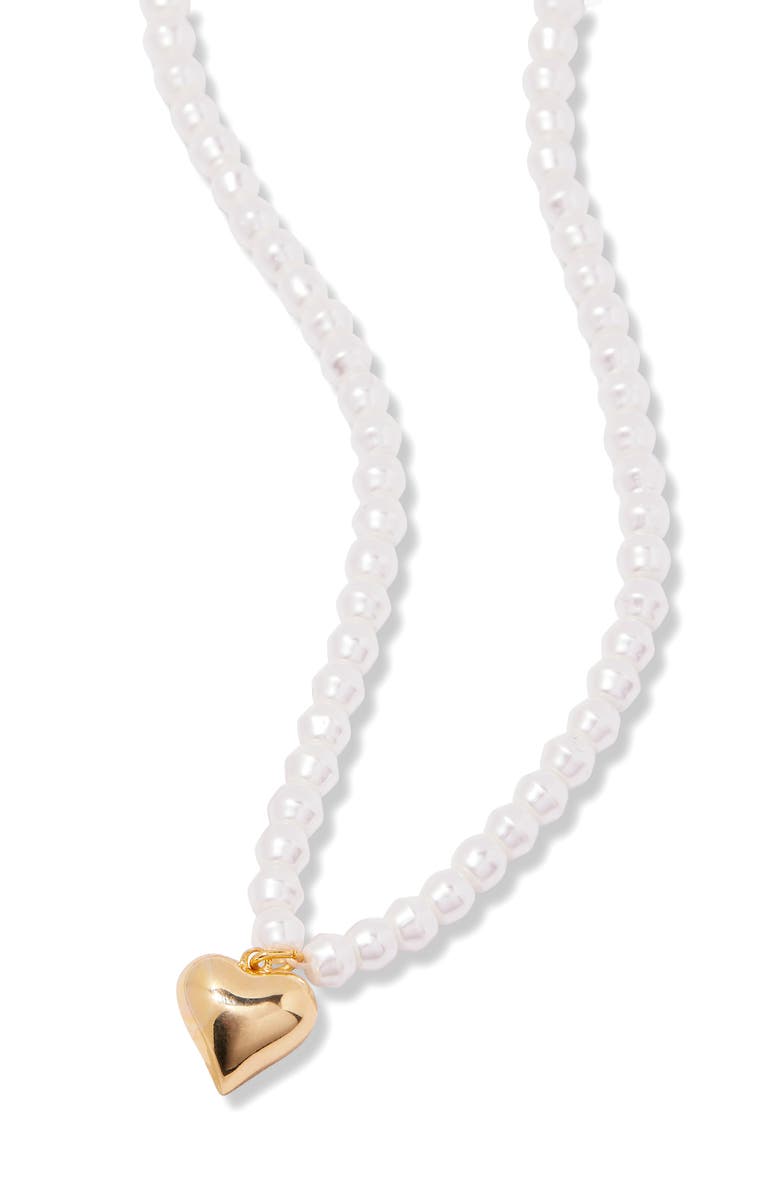 Brook and York Ruby Heart Pendant Necklace, Alternate, color, Gold/ White