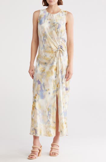 Rails Gabriella Shirred Satin Dress In Multi