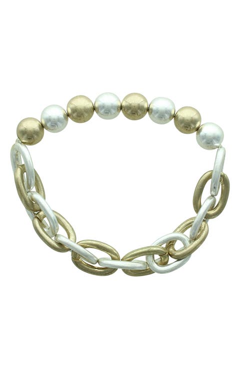 Callie Beaded Chain Link Bracelet