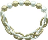 OLIVIA WELLES Callie Beaded Chain Link Bracelet