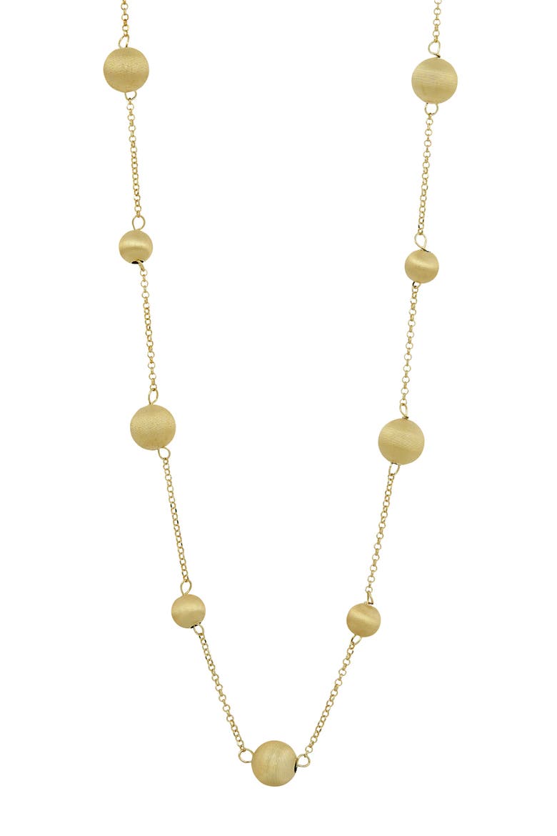 Satinato Station Necklace, Main, color, YELLOW GOLD