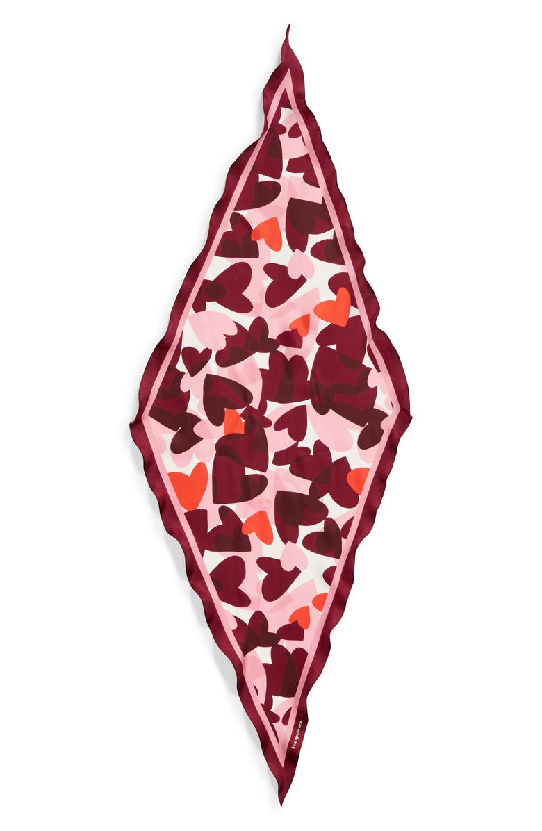 Kate Spade New York party hearts diamond silk scarf, Alternate, color, 