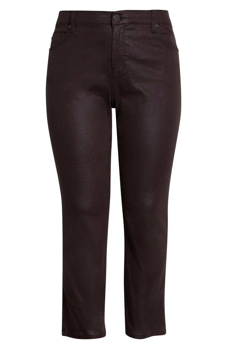 Liverpool Los Angeles Kennedy Coated High Waist Ankle Straight Leg Pants, Alternate, color, Raisin