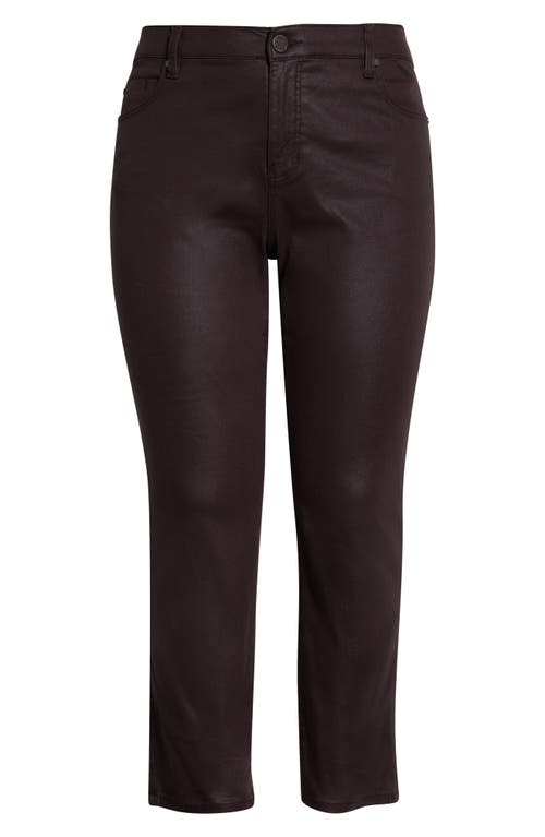Liverpool Los Angeles Kennedy Coated High Waist Ankle Straight Leg Pants In Brown