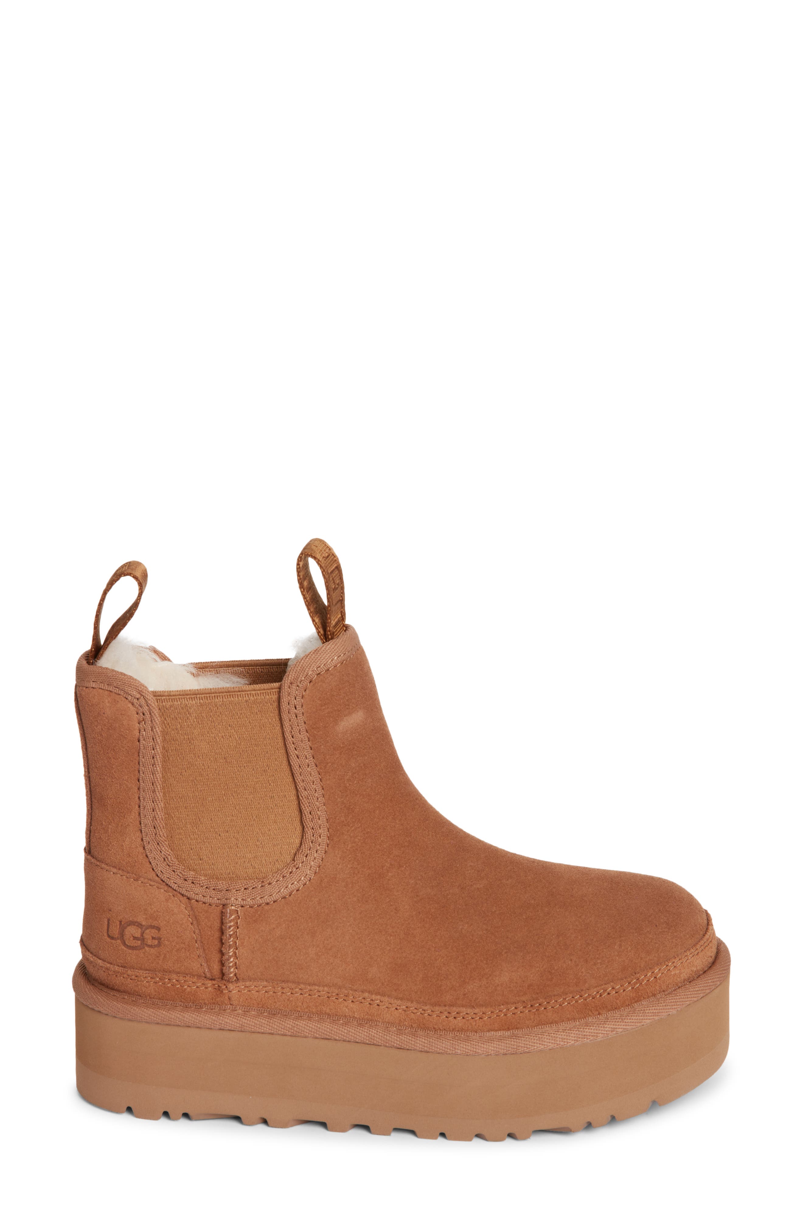 UGG<sup>®</sup> Kids' Neumel Water Resistant Genuine Shearling Platform Chelsea Boot, Alternate, color, 