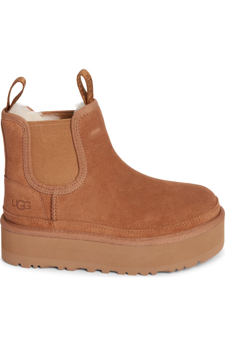 UGG<sup>®</sup> Kids' Neumel Water Resistant Genuine Shearling Platform Chelsea Boot, Alternate, color,