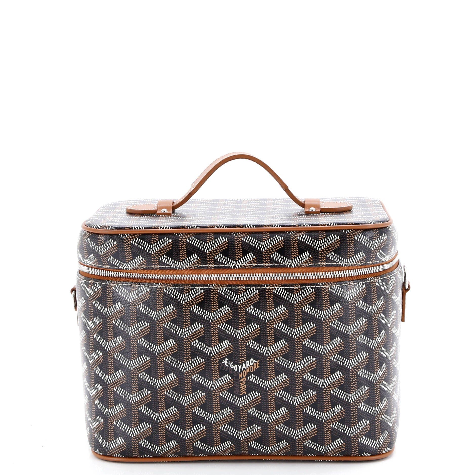 Pre-Owned Goyard Muse Vanity Case Coated Canvas, Main, color, Brown