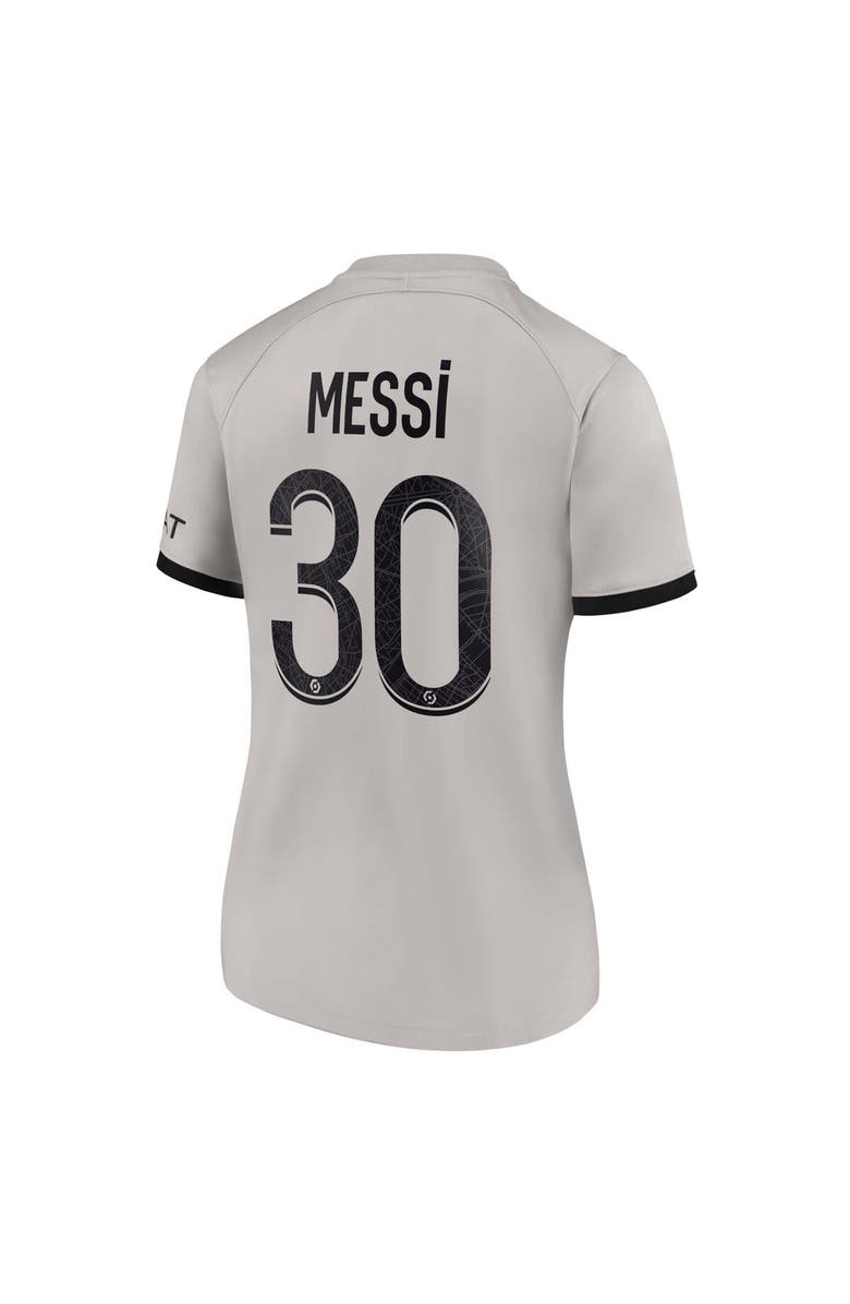 Nike Women's Nike Lionel Messi Black Paris Saint-Germain 2022/23 Away Breathe Stadium Replica Player Jersey, Alternate, color,