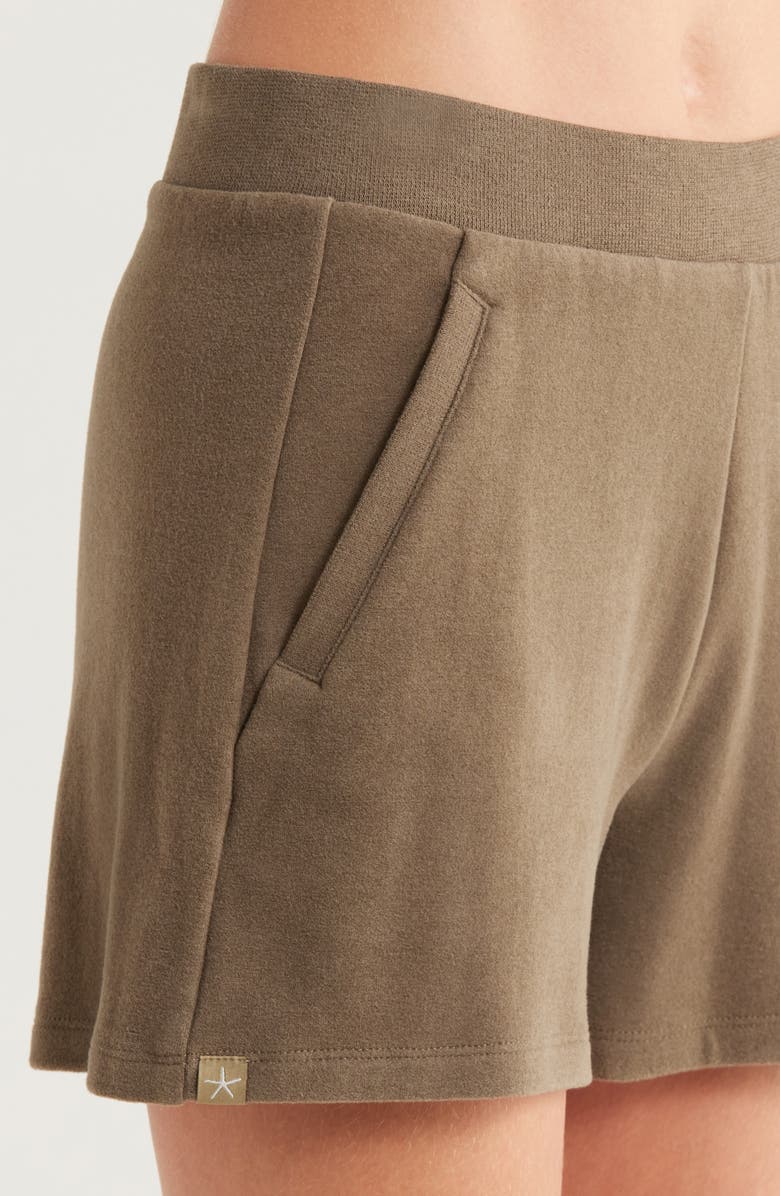 Barefoot Dreams<sup>®</sup> Malibu Brushed Fleece Pajamas, Alternate, color, Khaki Green