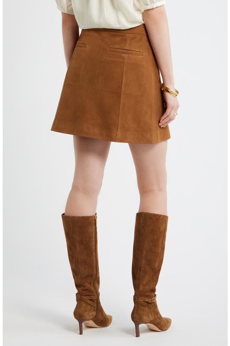 Suede Skirt, Alternate, color, TAN