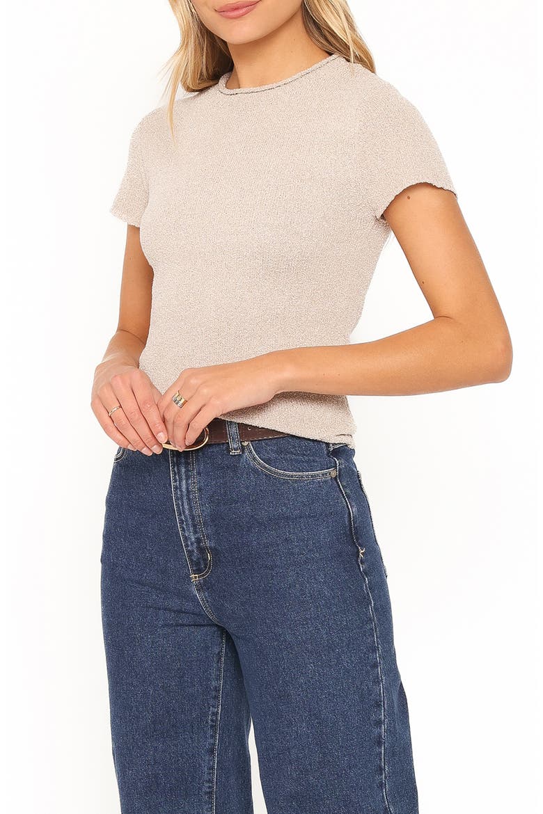 Mekali Short Sleeve Sweater, Alternate, color, BEIGE