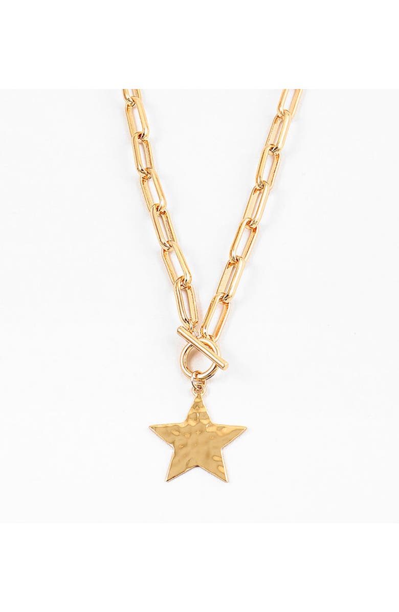 Erin McDermott Jewelry Star Hammered Necklace, Main, color, Gold
