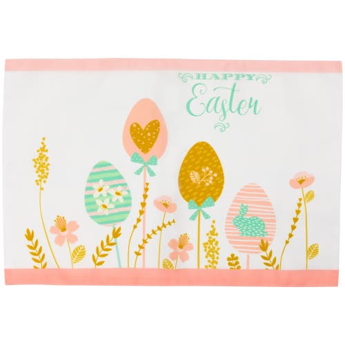 Northlight Set Of 4 Pastel Eggs Happy Easter Floral Placemats In White