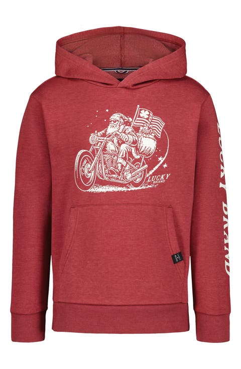 Kids' Bike Santa Graphic Hoodie