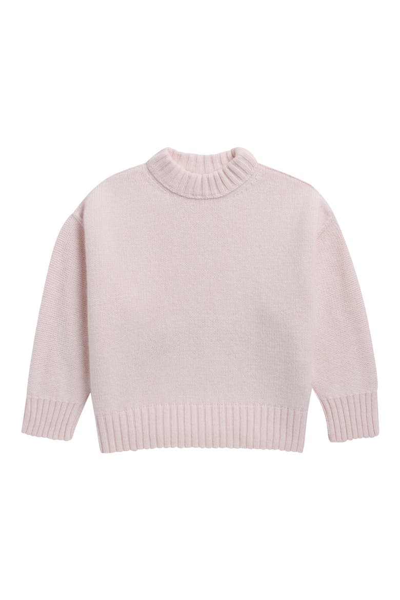 Kids' Curved Logo Knit Sweater, Main, color, ROSE PINK - BRICK RED
