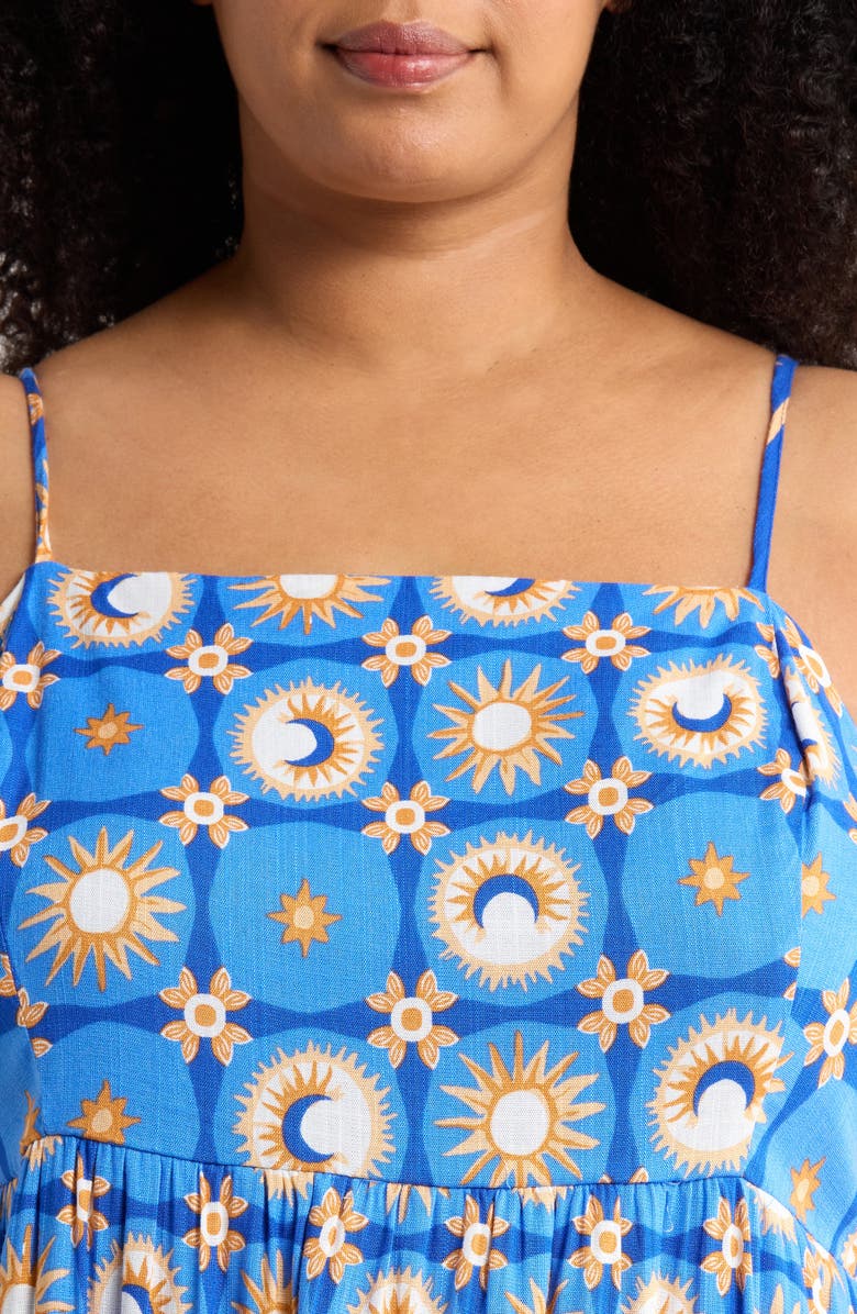 SUGARLIPS Moonshine Senia Midi Sundress, Alternate, color, Yellow-Blue-Multi