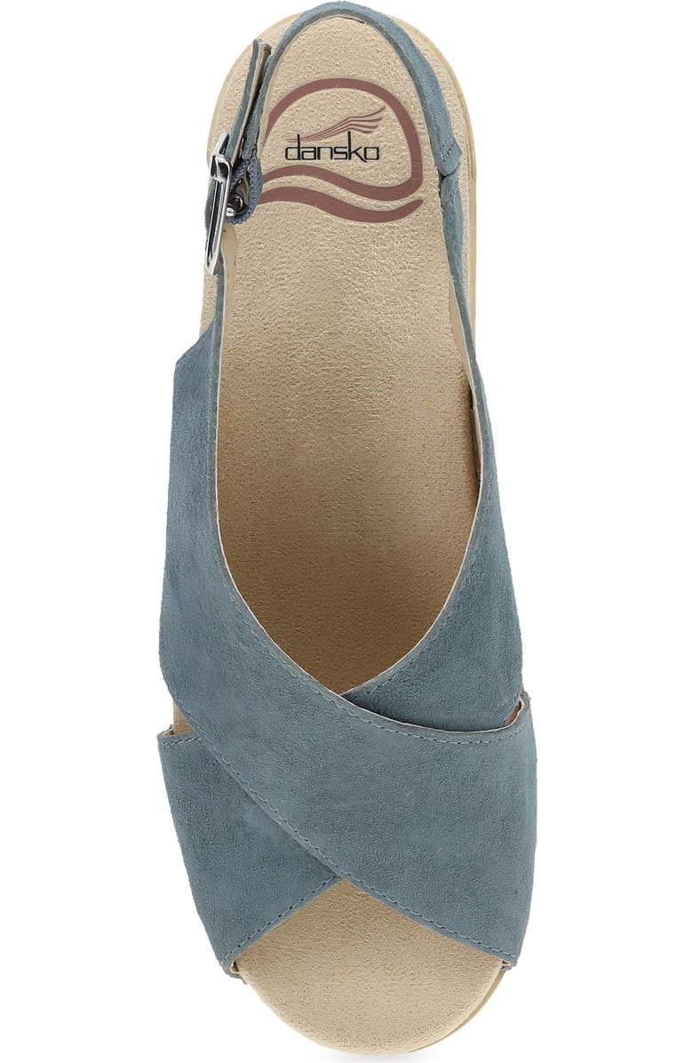 Dansko Sloane Slingback Platform Sandal, Alternate, color, Denim Suede