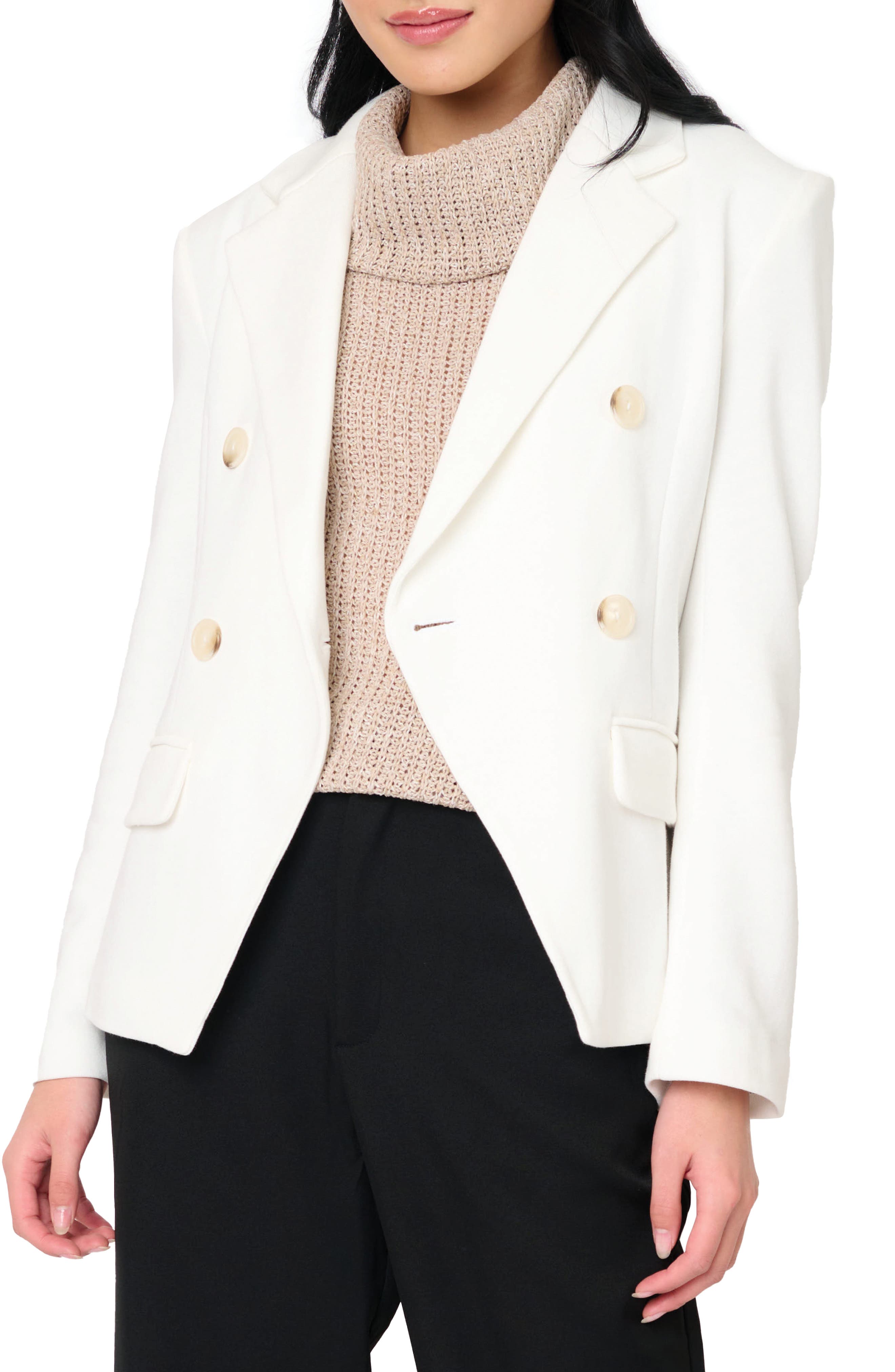 Double Breasted Cotton Blend Blazer - image 3
