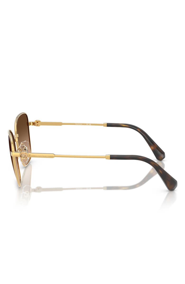 Swarovski 55mm Gradient Pilot Sunglasses, Alternate, color, Gold/Brown