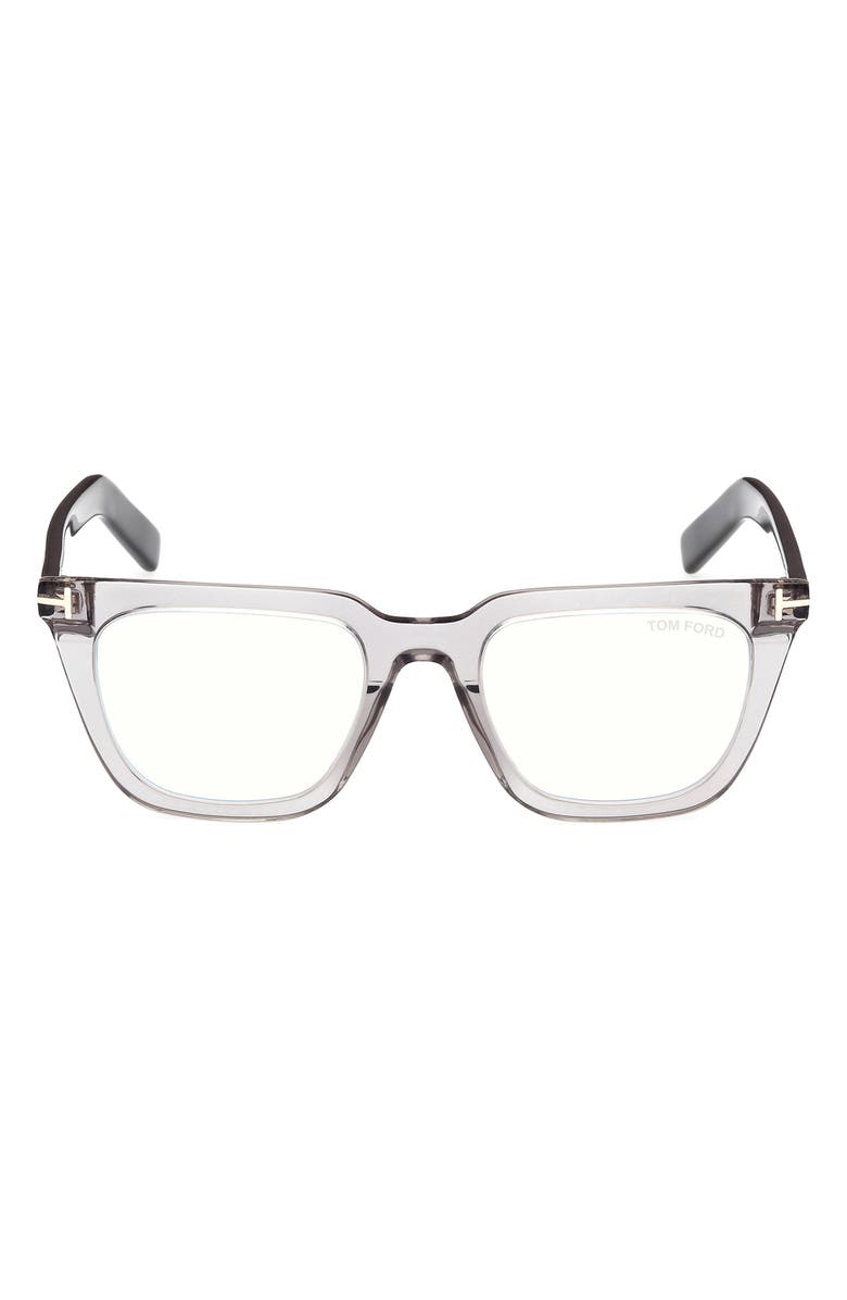 TOM FORD 50mm Square Blue Light Blocking Glasses, Main, color, 